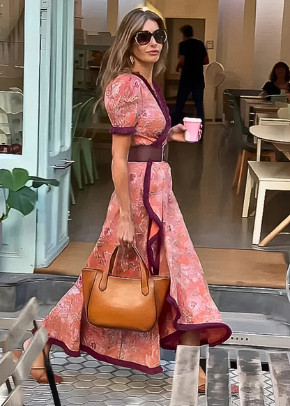 Charlotte - Elegante Abito Maxi Rosa