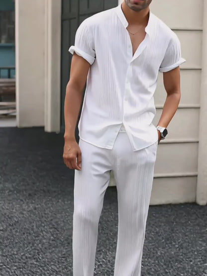 Dario™ – Completo Estivo da Uomo a Righe con Camicia e Pantalone