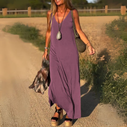 Élyse™ | Elegante Maxidress Senza Maniche con Scollo a V Raffinato