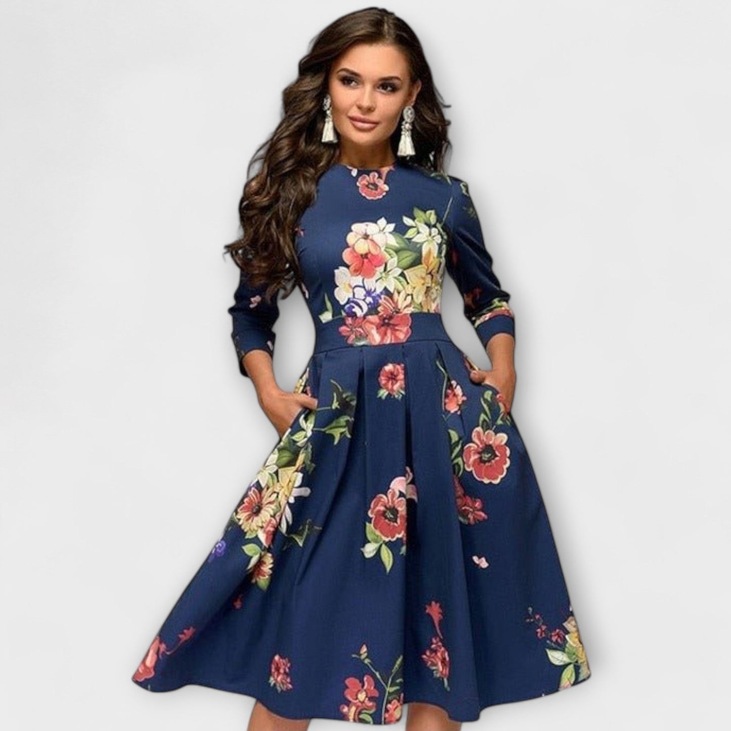 Carolina™ - Vestido elegante pelo joelho