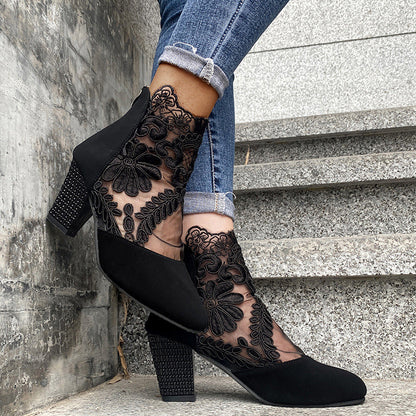 Evelyn Elegante Zomerse Kanten Hoge Hakken👢✨